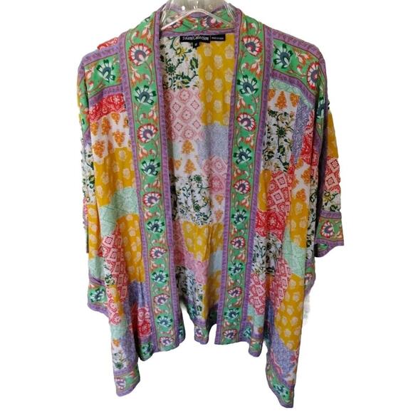 Floral Open Front Cardigan Tolani Collection Women's Size 1X Boho Beach Vacay - Picture 3 of 11